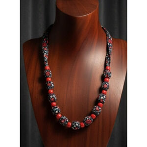 Lot of 3 Assorted Cloth Necklace Beaded Boho Elegant Statement Fashion Jewelry